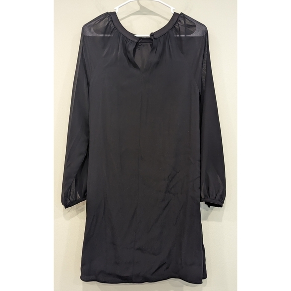 Boden Nerissa Black Sheer Sleeve Viscose Dress Size 6 Regular - Picture 2 of 7